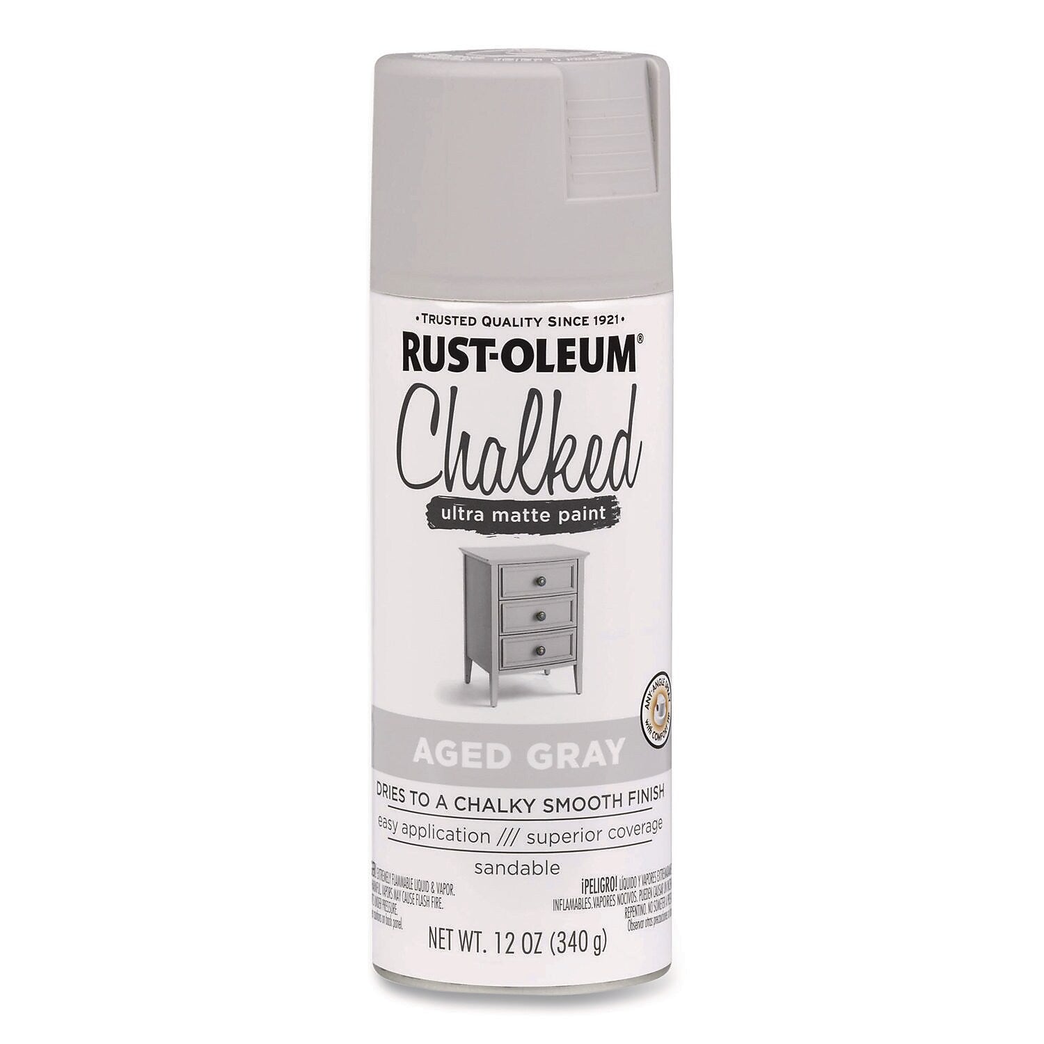Rust-Oleum Chalked Paint, Aged Gray, 12 oz., 6/Carton (302592)