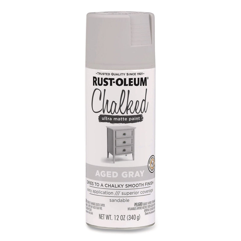 Rust-Oleum Chalked Paint, Aged Gray, 12 oz., 6/Carton (302592)