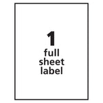 Avery TrueBlock Laser Shipping Labels, 8.5" x 11", Matte White, 25 Labels/Pack (5265)