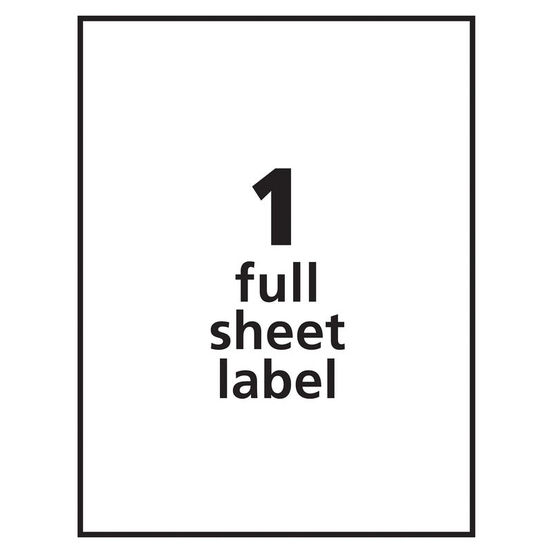 Avery TrueBlock Laser Shipping Labels, 8.5" x 11", Matte White, 25 Labels/Pack (5265)