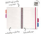 Pukka Pad Bloom 5-Subject Subject Notebooks, 6.9" x 9.8", College Ruled, 100 Sheets, Assorted Colors, 3/Pack (9494-BLM(ASST))