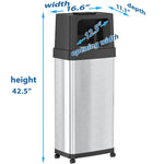 iTouchless Stainless Steel Trash Can with Dual Push Lid, 24-Gallon, Brushed (IT24DPS)