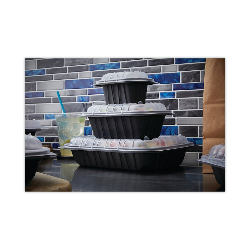 Pactiv Evergreen EarthChoice Entree2Go Takeout Container, 32 oz, 8.66 x 5.75 x 2.72, Black, Plastic, 300/Carton