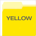 Pendaflex Recycled File Folder, 1/3-Cut Tab, Assorted, Letter Size, Yellow, 100/Box (4210 1/3 YEL)