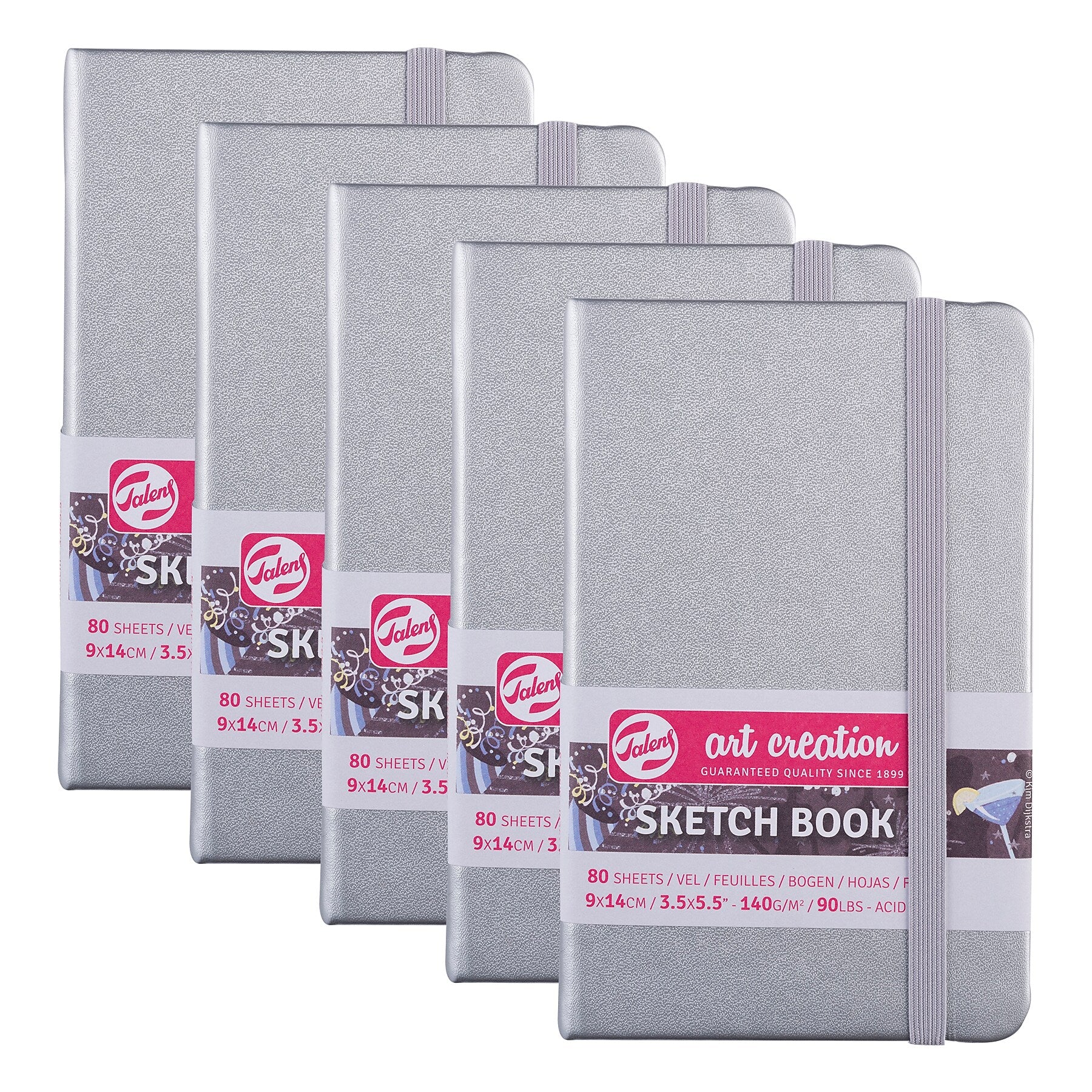 Talens Art Creation 3.5" x 5.5" Sketch Book, 80 Sheets/Book, 5/Bundle (TLN9314041M-5)