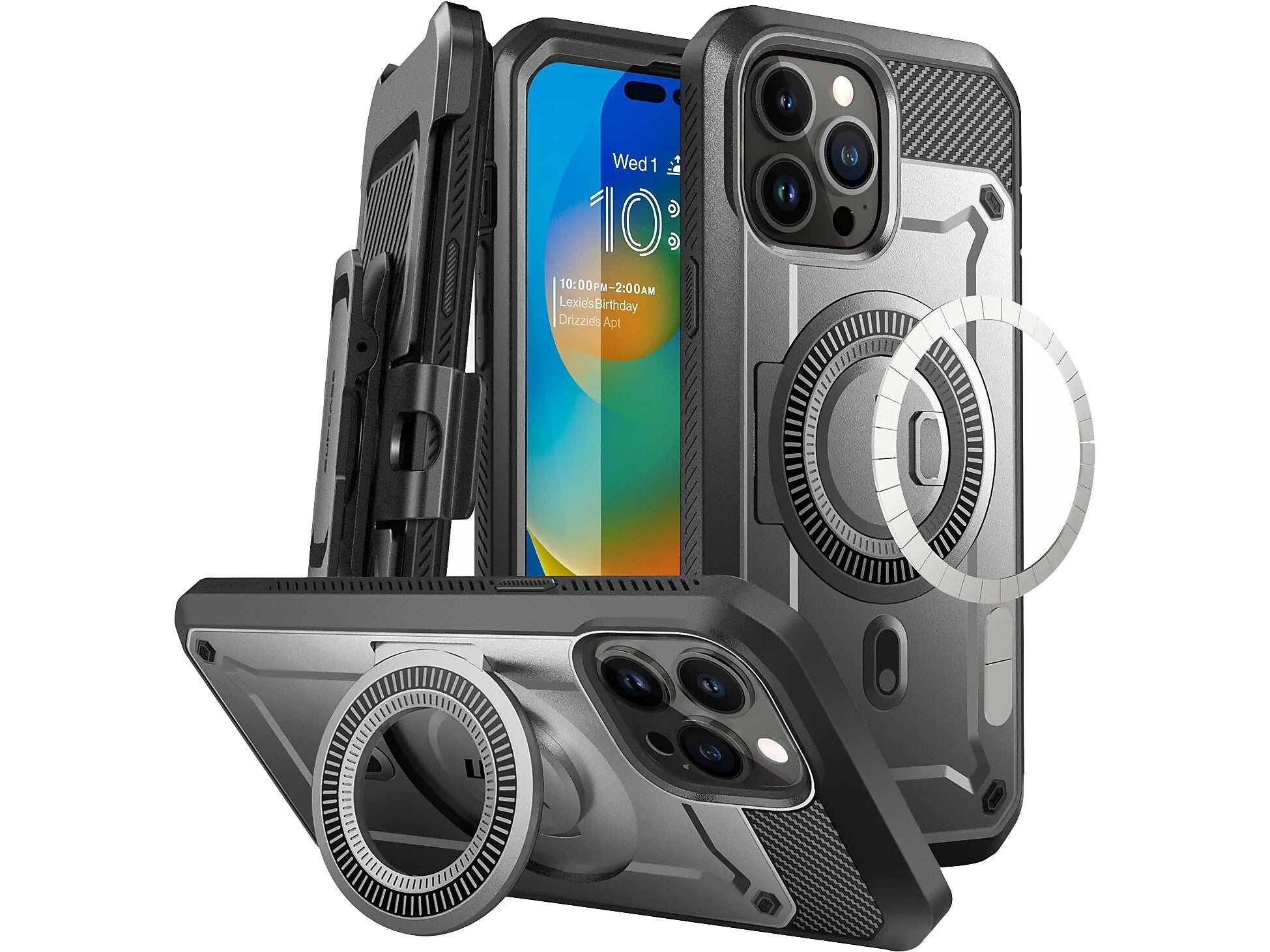 SupCase Unicorn Beetle PRO MAG Gunmetal Rugged Case for iPhone 14 Pro Max (SUP-iPhone2022Pro-6.7-MagPro-SP-Black)