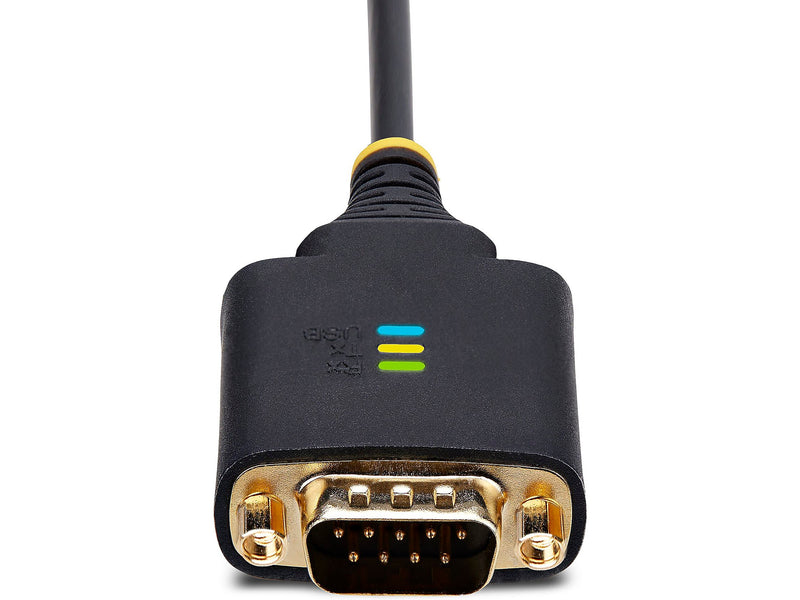 StarTech 2' USB-A to 2-Port RS-232 Serial Adapter Cable, Male-to-Male, Black, 'DI Chip, COM Retention (2P1FFC-USB-SERIAL)