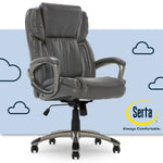 Serta Garret Ergonomic Bonded Leather Swivel Executive Chair, Harvard Gray (CHR200113)