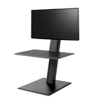 Humanscale QuickStand Eco 28"W Manual Rectangular Adjustable Standing Portable Desk for Single Monitor, Black (QSE2SMB)