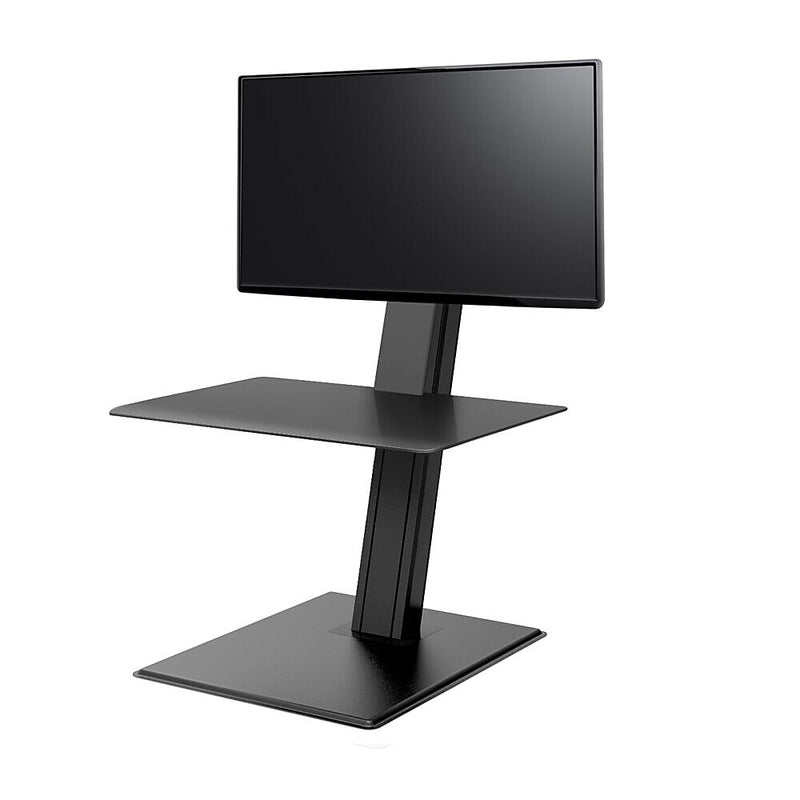 Humanscale QuickStand Eco 28"W Manual Rectangular Adjustable Standing Portable Desk for Single Monitor, Black (QSE2SMB)