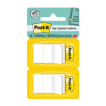 Post-it Flags, 1", White, 2 Pads of 50, 100 Flags/Pack (680-WE2)
