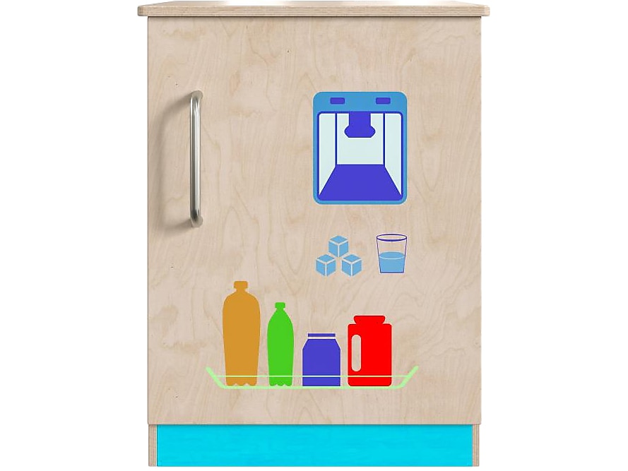 Flash Furniture Bright Beginnings Children's Kitchen Refrigerator with Integrated Storage (MK-ME03508-GG)