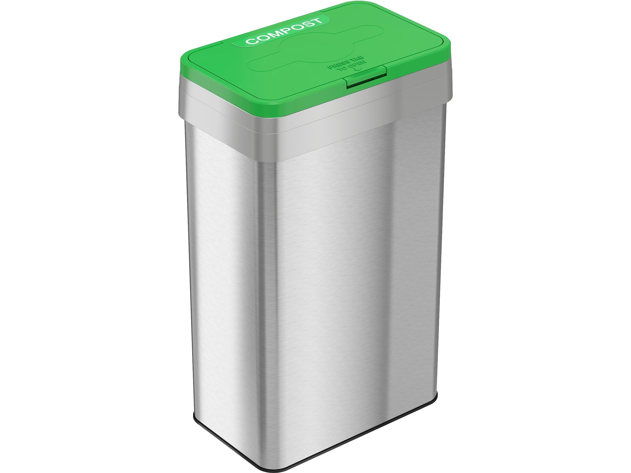HLS Commercial Stainless Steel Compost Bin, 21-Gallon, Silver/Green (HLS21UOTCOP)