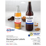 Avery Sure Feed Laser/Inkjet Durable Print-to-the-Edge Labels, 3.5" x 4.75", Satin White, 32 Labels/Pack (22827)