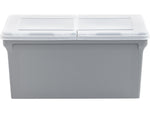 Iris Plastic File Box with Split Lid, Letter Size, Gray/Translucent White (500228)