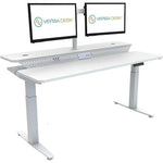 VersaDesk PowerLift Split-Level 72"W Electric Rectangular Adjustable Standing Desk, White (PL2SD7230-WW)