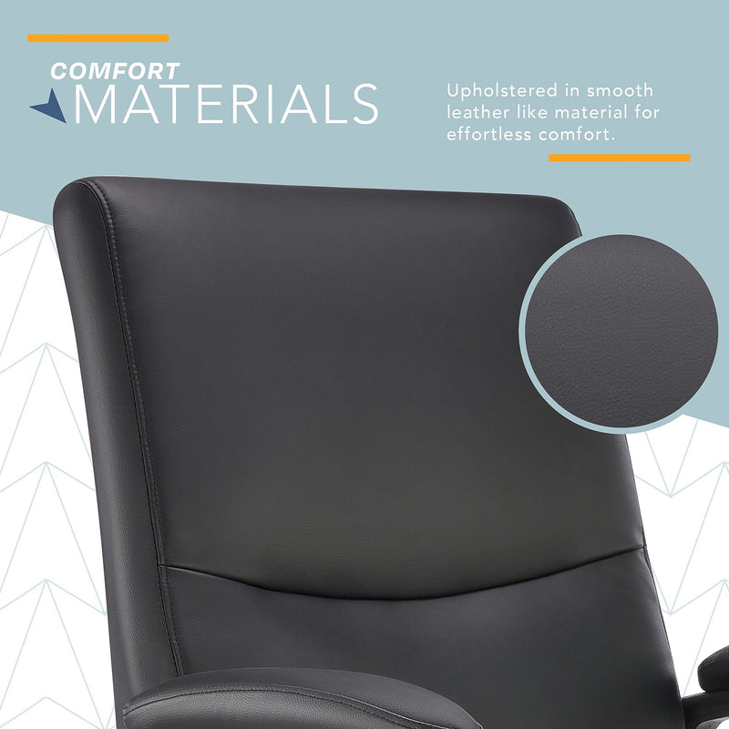 Click365 Ergonomic Bonded Leather Swivel Executive Chair, Black (CCHR10024B)