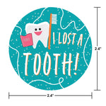 Barker Creek Lost a Tooth Stickers/Badges, 2.37″ Dia., Multicolored, 32/Pack (3200)