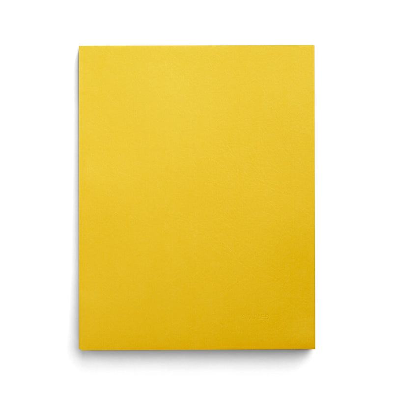 Staples 10% Recycled Smooth 2-Pocket Paper Presentation Folder, Yellow, 10/Pack (13381-US)