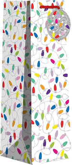 JAM Paper Christmas Lights Wine Gift Bags, Multicolored, 120/Pack (526BXBT5091)