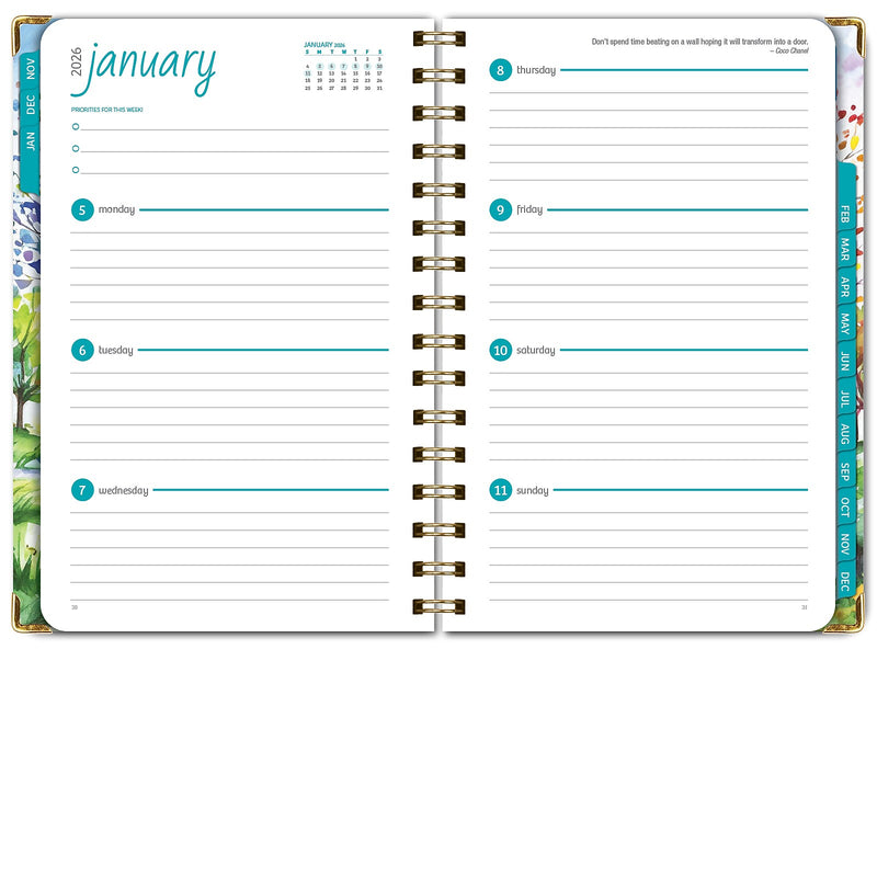 2026 Global Printed Products Tree Seasons 5.5" x 8" Weekly & Monthly Planner, Paperboard Cover (NRY26-58-20)