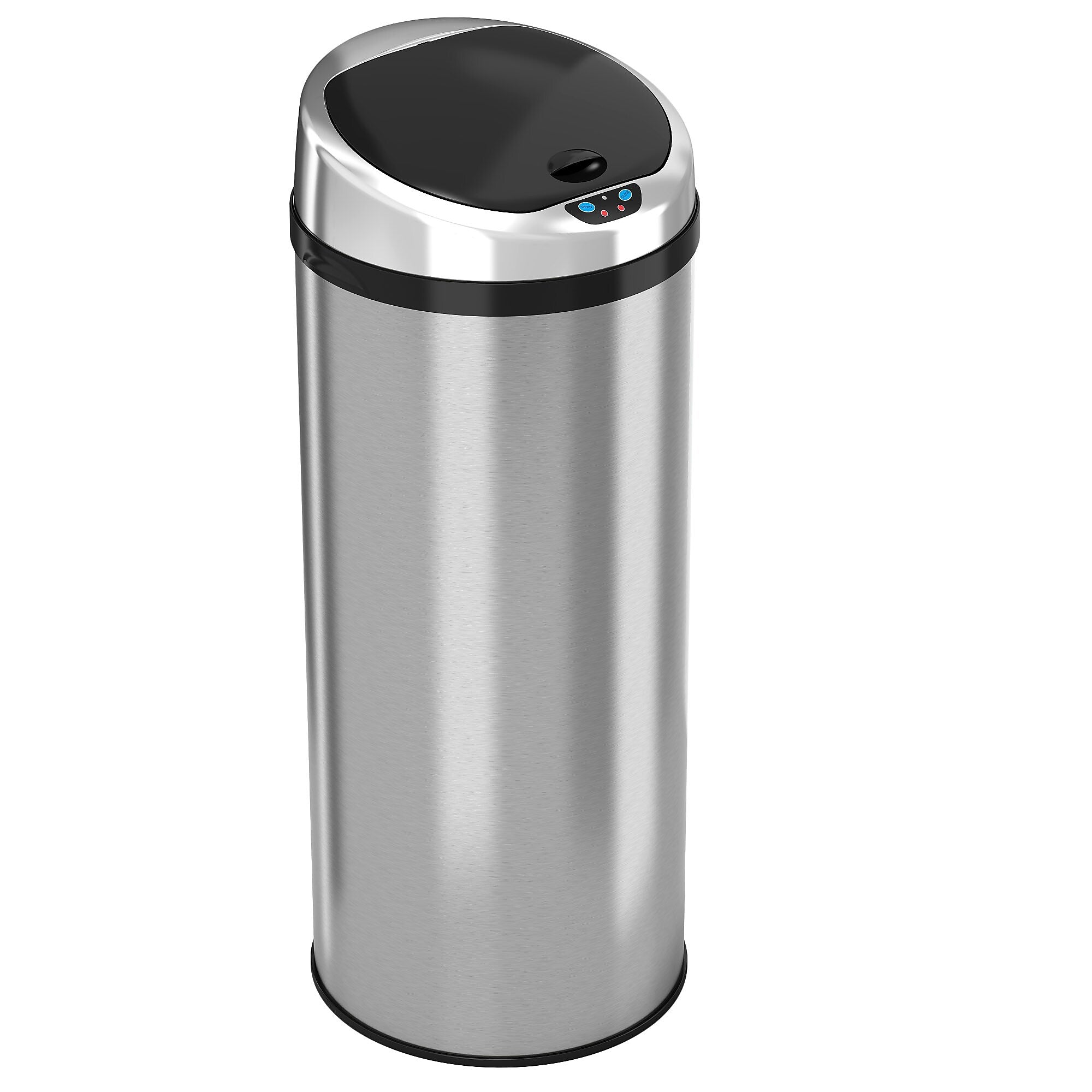 iTouchless Stainless Steel Round Sensor Trash Can with AbsorbX Odor Control System, 13 Gal., Silver (IT13RCB)