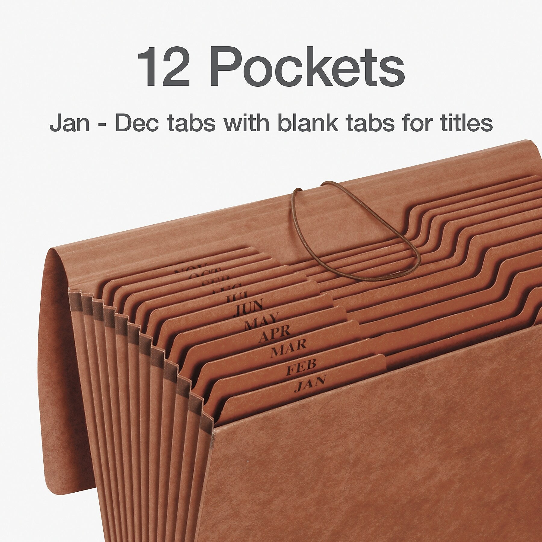 Pendaflex Heavy Duty Reinforced Paper Stock Accordion File, Monthly Index, 12 Pocket, Legal, Brown (1006977)