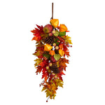 Nearly Natural 35" Autumn Maple Leaf and Berries Fall Teardrop (W1231)