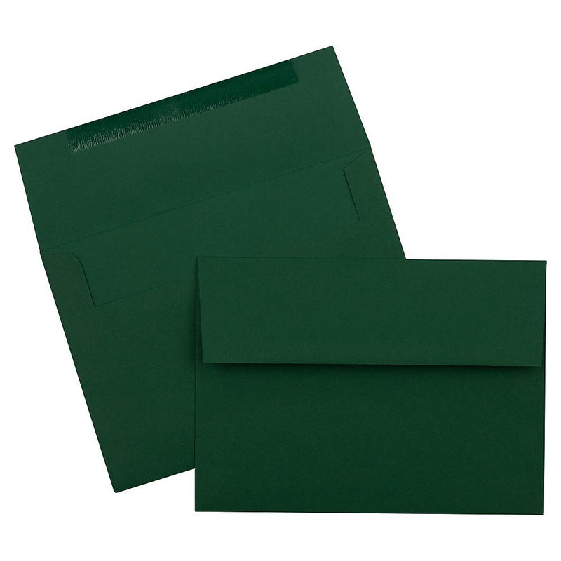 JAM Paper A7 Invitation Envelopes, 5.25" x 7.25", Dark Green, 25/Pack (263917095)