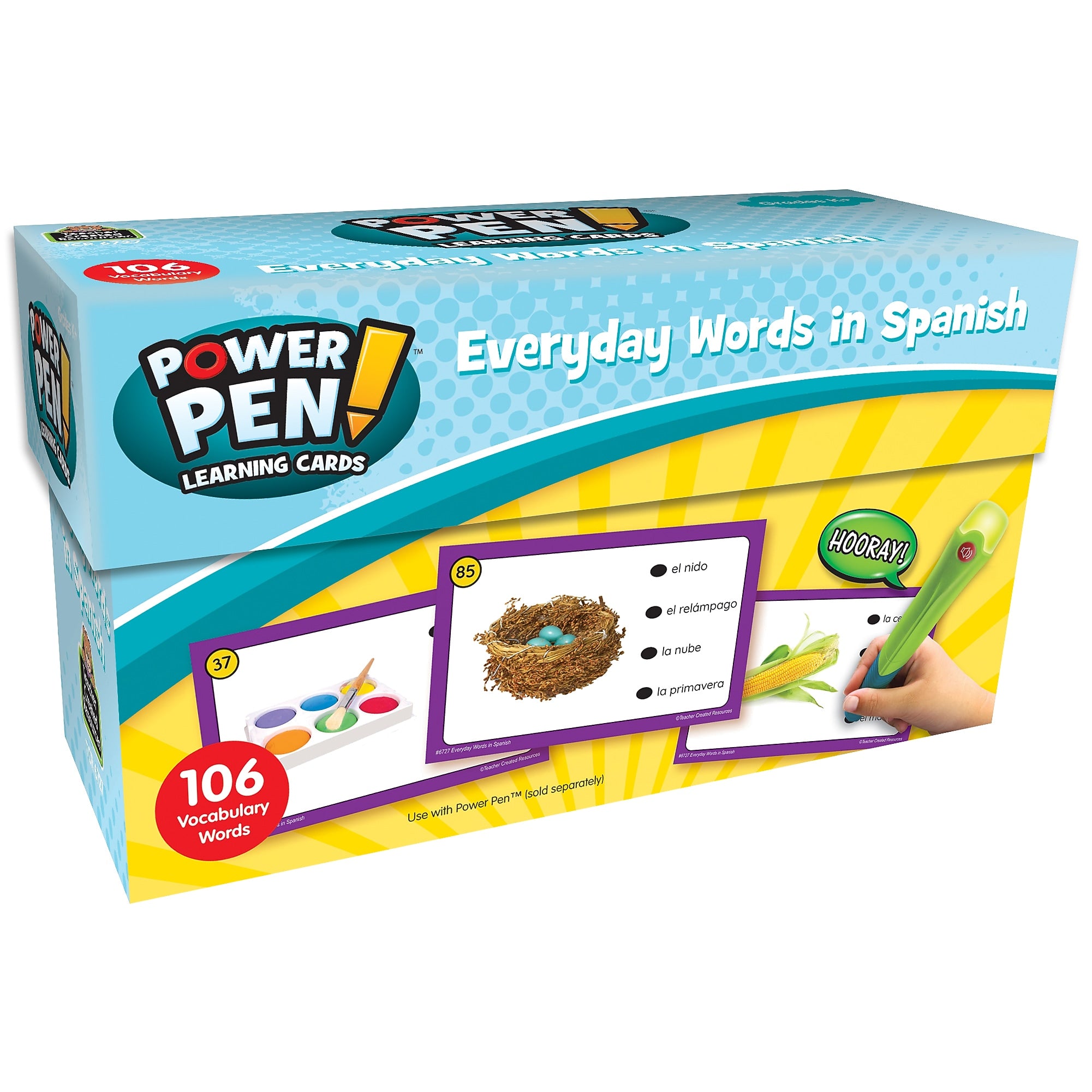 Teacher Created Resources Power Pen Learning Cards: Everyday Words in Spanish, 53/Pack (TCR6727)