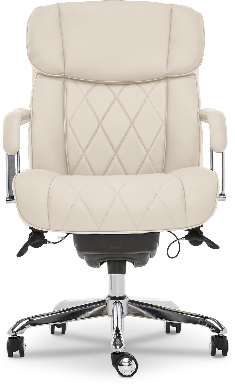 La-Z-Boy Sutherland Ergonomic Bonded Leather Swivel Computer and Desk Chair, Ivory (CHR10048C)