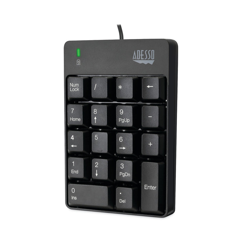 Adesso Wired 18-Key Numeric Keypad, Black (ADEAKB601UB)