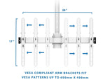 Mount-It! Full-Motion Ceiling TV Mount, 110 lbs. Max. (MI-509B_WHT)