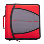 Case It Mighty Zip Tab 3" 3-Ring Zipper Binders, Red (D-146 RED)