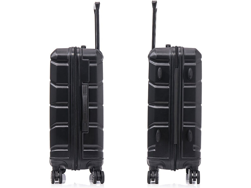 DUKAP Sense 24" Hardside Suitcase, 4-Wheeled Spinner, TSA Checkpoint Friendly, Black (DKSEN00M-BLK)