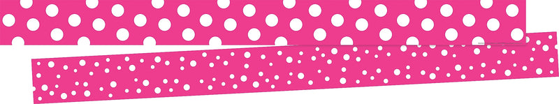 Barker Creek Double-Sided Border, 35" x 3", Dot to Dot Hot Pink, 24/Pack (4439)