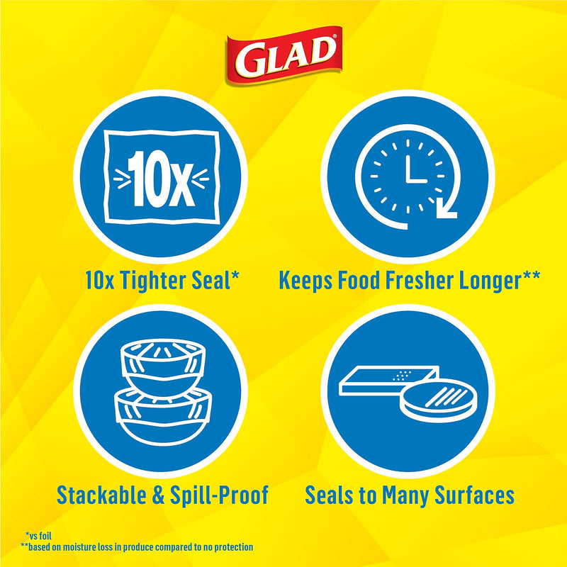 Glad Press'n Seal Plastic Food Wrap, 70 Sq. Ft. Roll, 12 Boxes/Carton (70441)