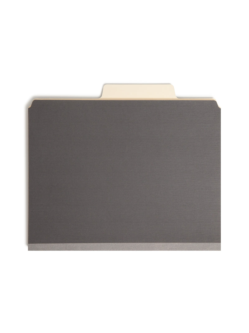 Smead SuperTab Recycled Heavy Duty Classification Folder, 2-Dividers, 2" Expansion, Letter Size, Dark Gray, 10/Box (14011)