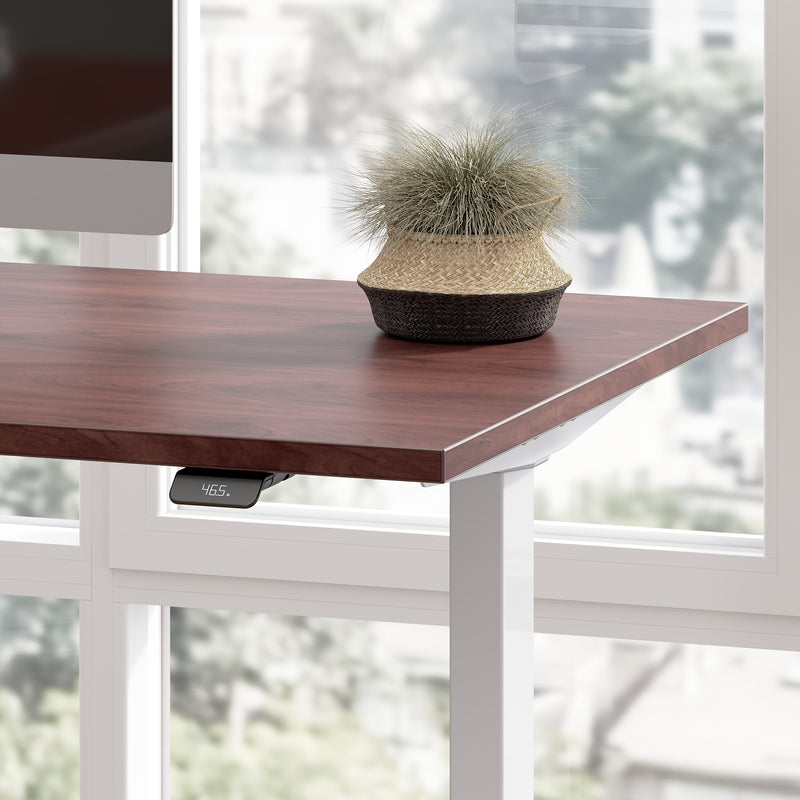 Bush Business Furniture Move 60 Series 60"W L Shaped Adjustable Standing Desk, Hansen Cherry (M6SL6078HCSK)