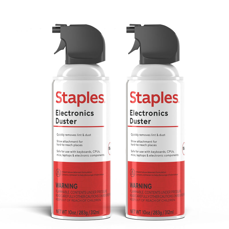 Staples®  Electronics Air Duster, 10 oz., 2/Pack (SPL10ENFR-2)
