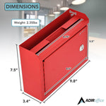 AdirOffice Steel Multipurpose Drop Box Interoffice Mailbox, Medium, Red (631-02-RED-PKG)