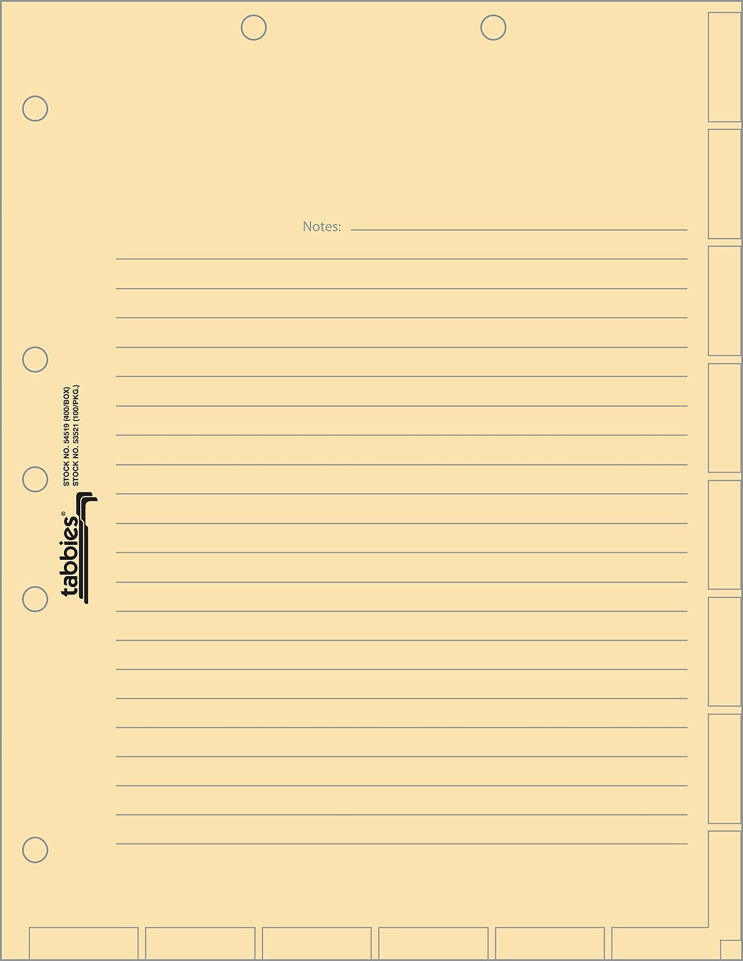 Tabbies Medical Chart Index Divider Sheets, Manila, 400/Box (TAB54519)