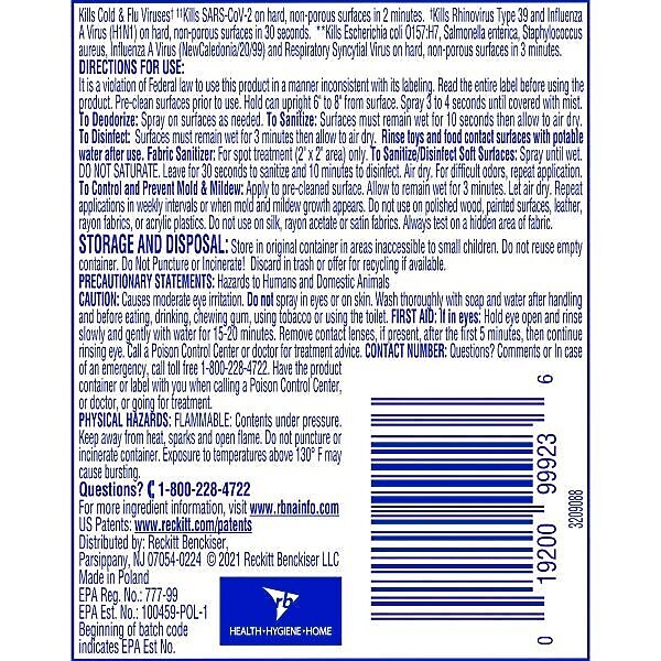 Lysol To Go Disinfectant Spray, Crisp Linen, 1.5 oz.(19200-99923)