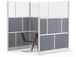 Luxor Modular Room Divider Add-On Wall, 70"H x 53"W, Gray/Frosted PET/Acrylic (MW-5370-XFCG)
