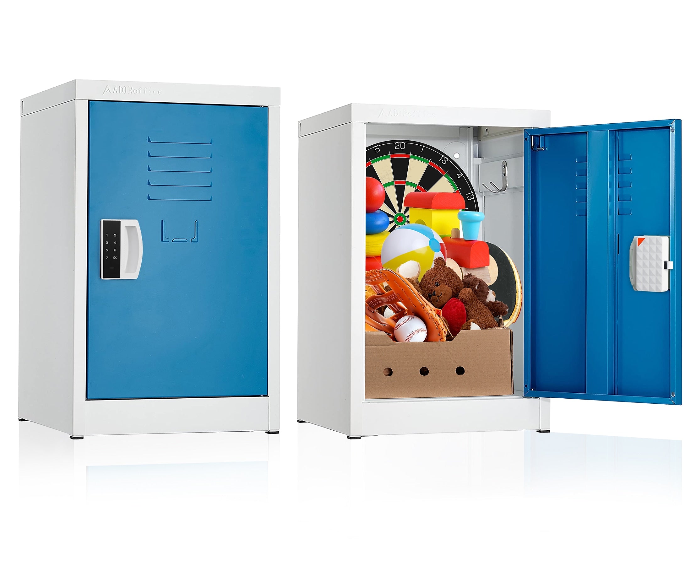 AdirOffice 24"H Single Tier Blue Storage Locker (ADI629-02-BLU-DL)