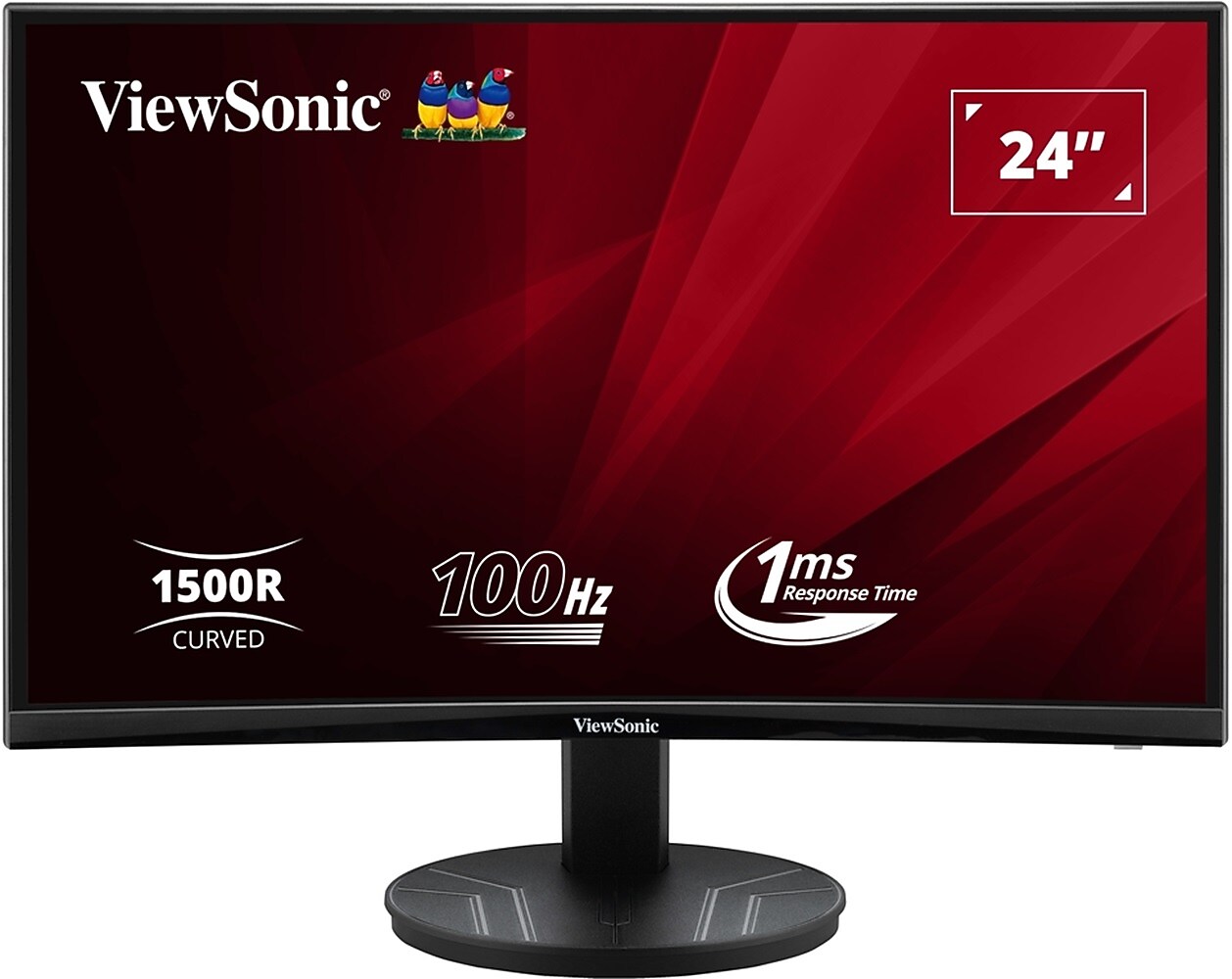 ViewSonic VA Series 24" Curved 100 Hz LED Monitor, Black (VA2416C)