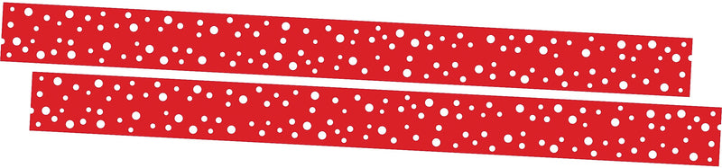Barker Creek Double-Sided Border, 35" x 3", Dot to Dot Cherry, 24/Pack (4434)