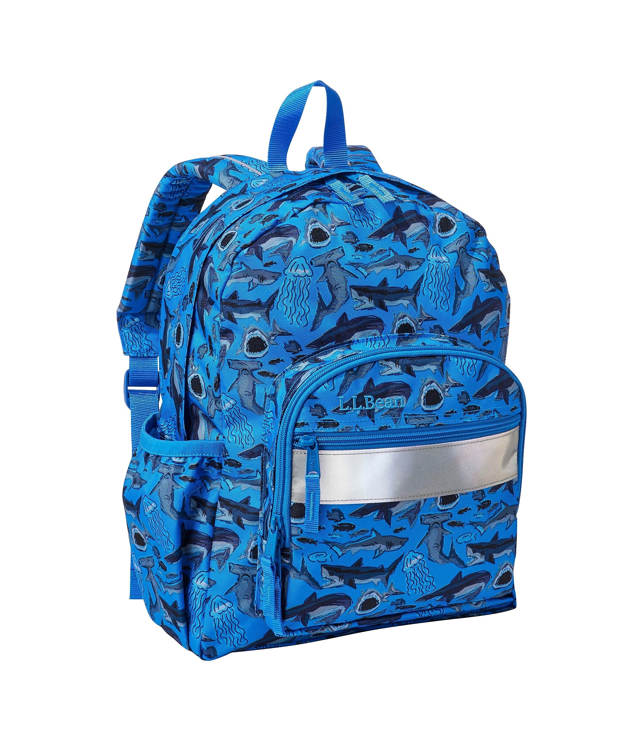 L.L.Bean Junior Original Book Pack Kids Backpack, Small, Glacier Blue Shark (1000281513)