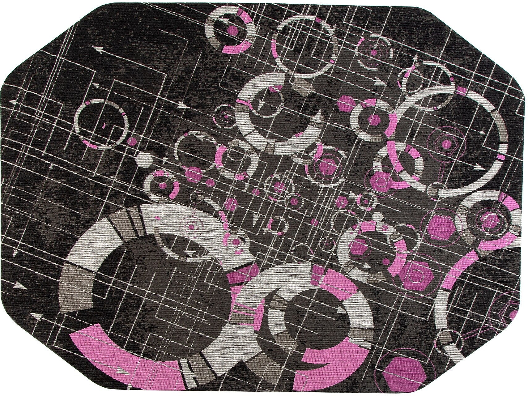 Anji Mountain Rug'd Refracted Carpet & Hard Floor Gaming Chair Mat, 36" x 48", Gray/Purple (AMB9113)