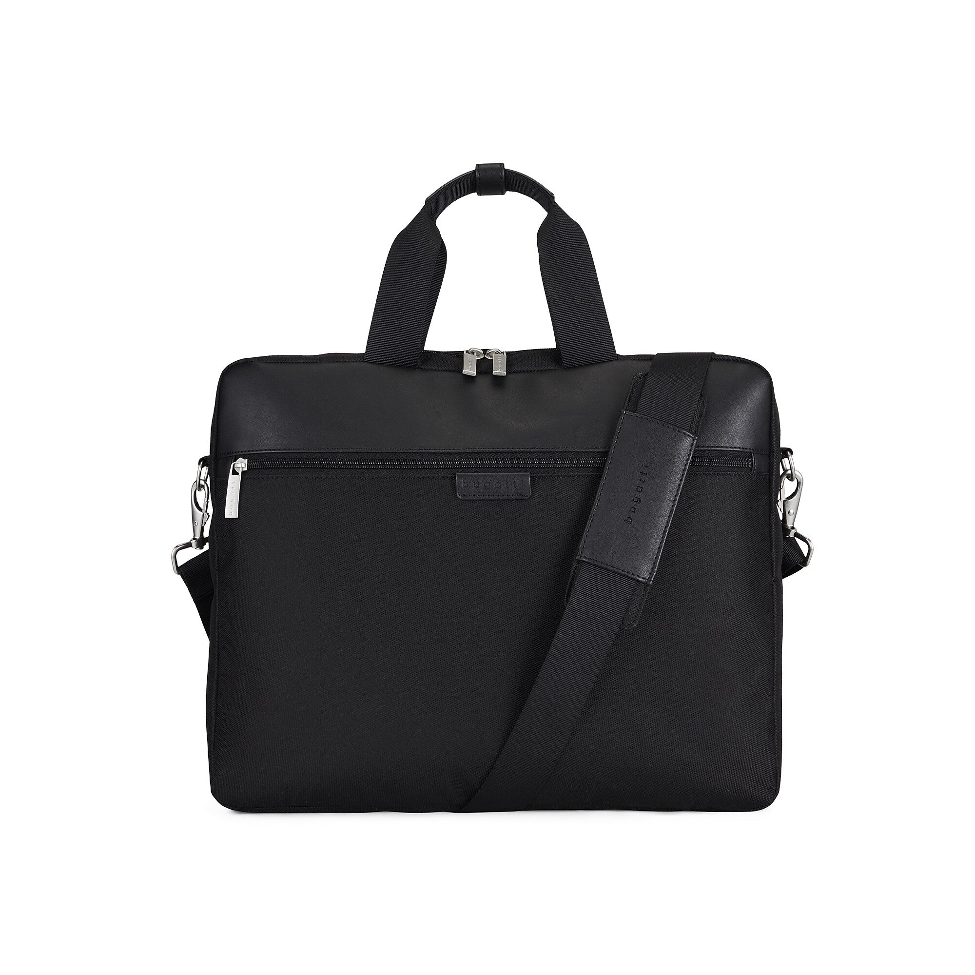Bugatti Lucas Polyester Briefcase, Laptop Compatible, Black (EXB529-Black)